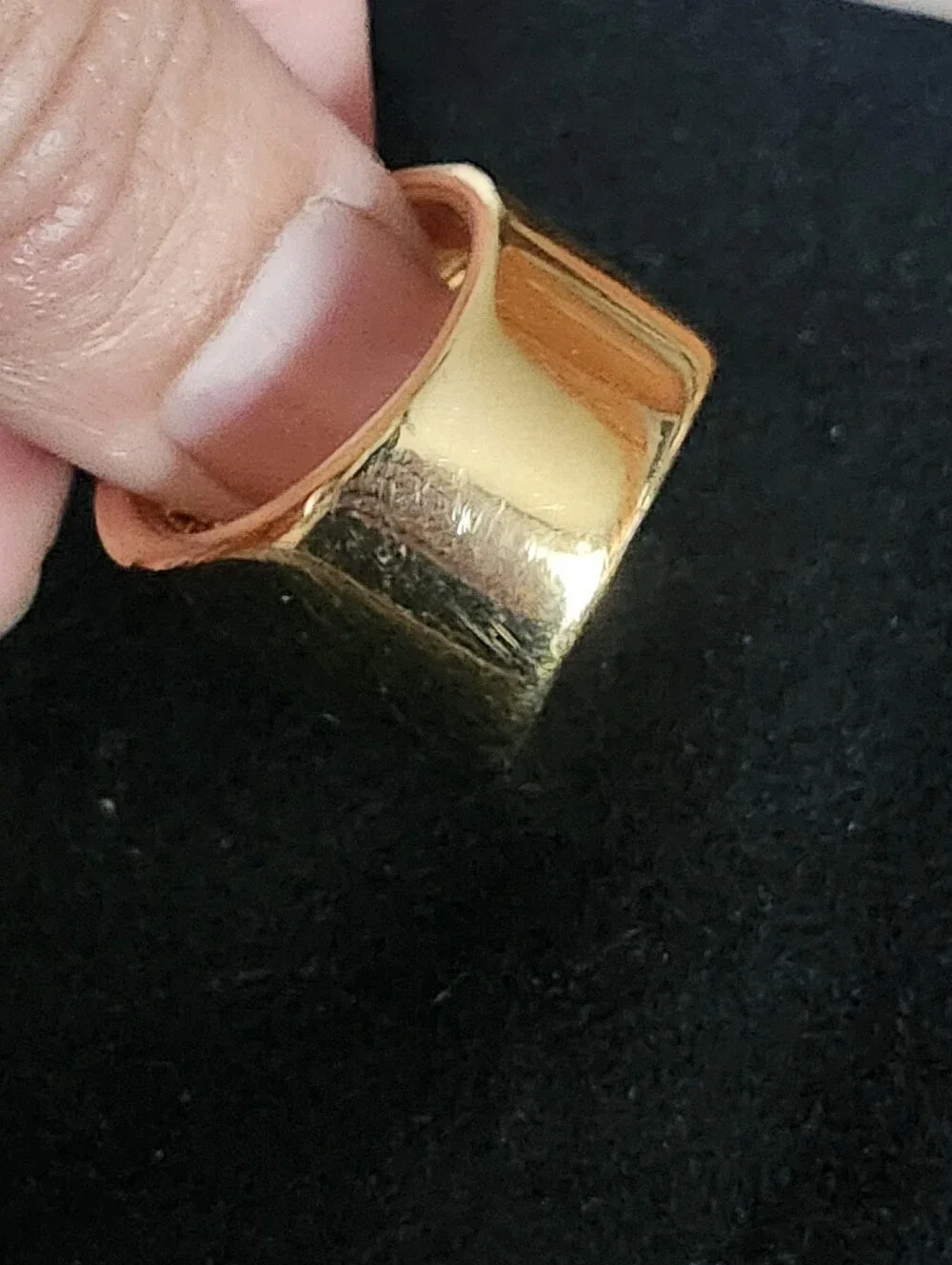 Nolan Miller Gold Tone Pavé Crystal Shield Ring Size 7
